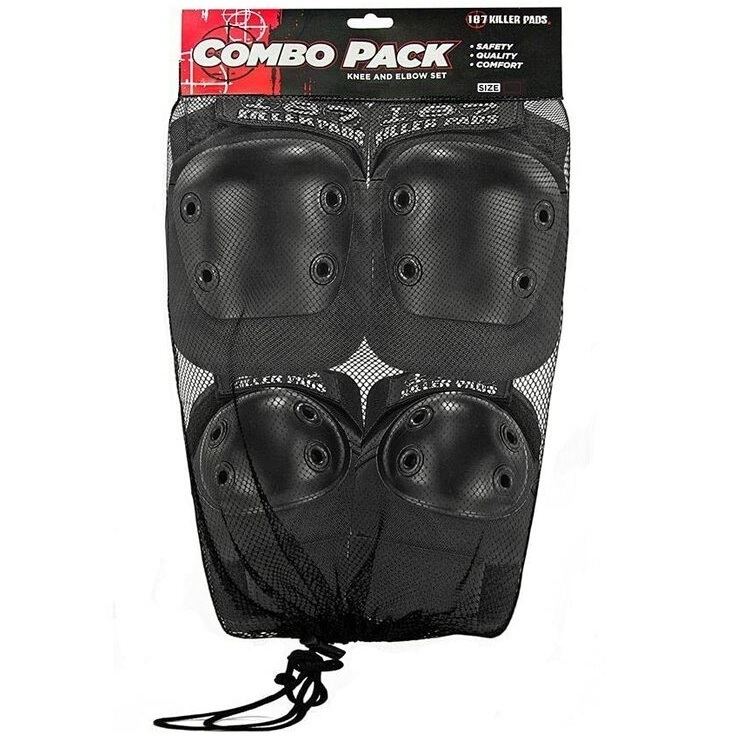187 Combo Pack Black Pad Set [Size: XS]