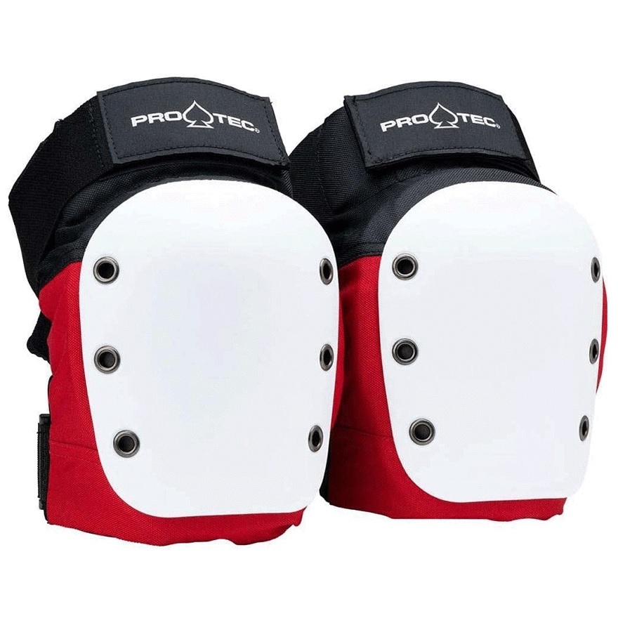 Protec Street Red White Black Protective Knee Pads [Size: Y]