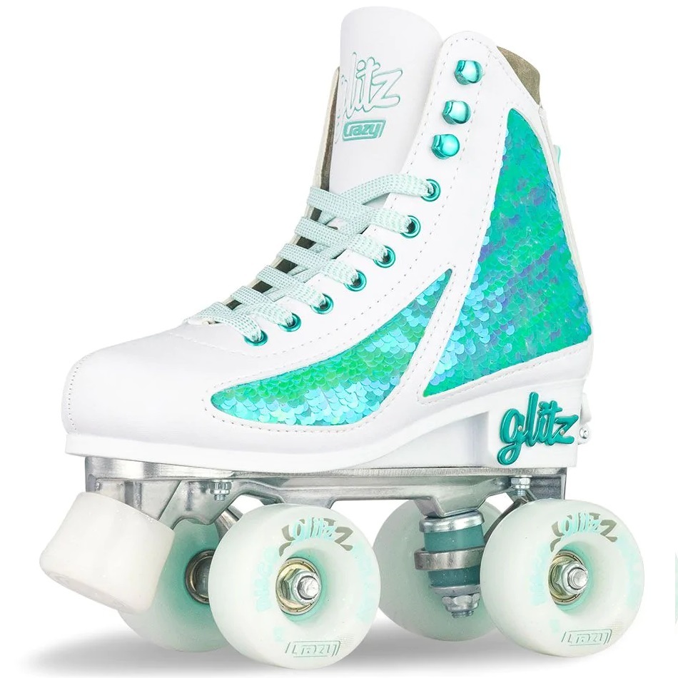 Crazy Skate Disco Glitz Roller Skates Turquoise