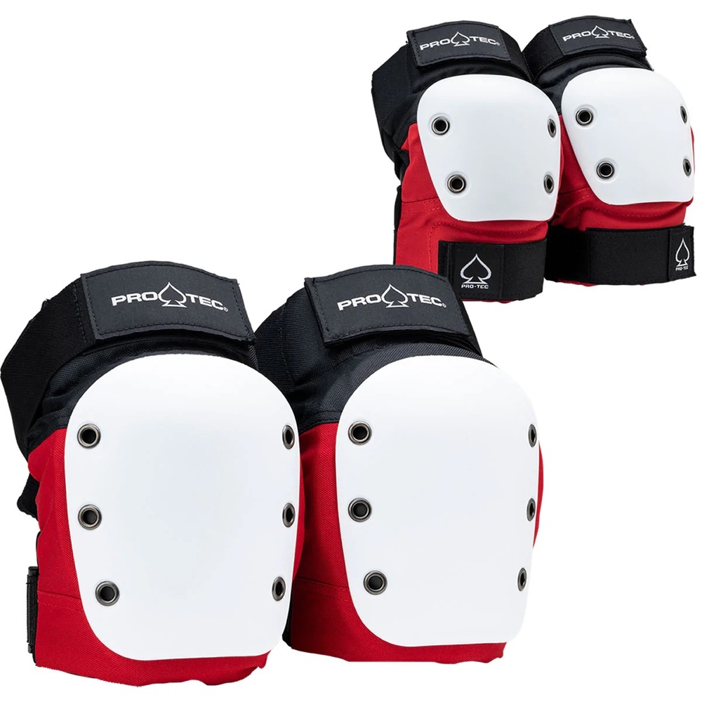 Protec Street Red White Black Protective Knee And Elbow Pad Set [Size: XL]