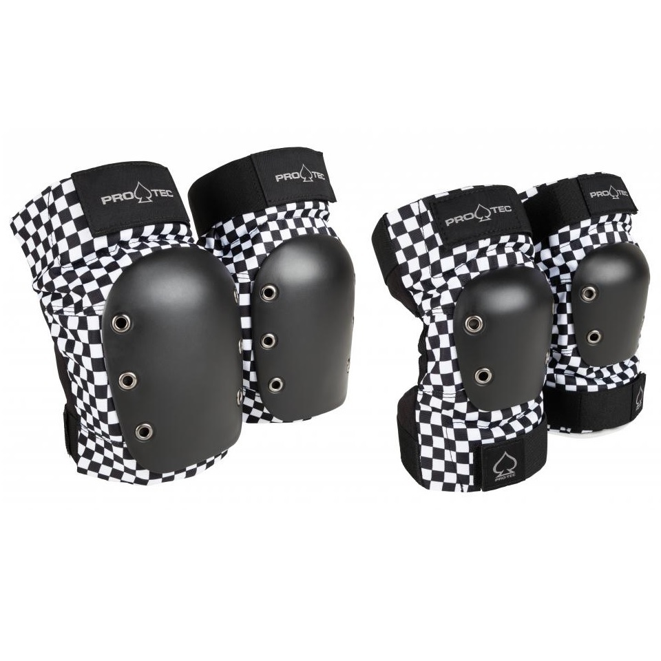 Protec Street Checker Protective Knee And Elbow Pad Set [Size: XL]