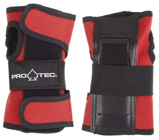 Protec Street Red White Black Wrist Guards [Size: Y]