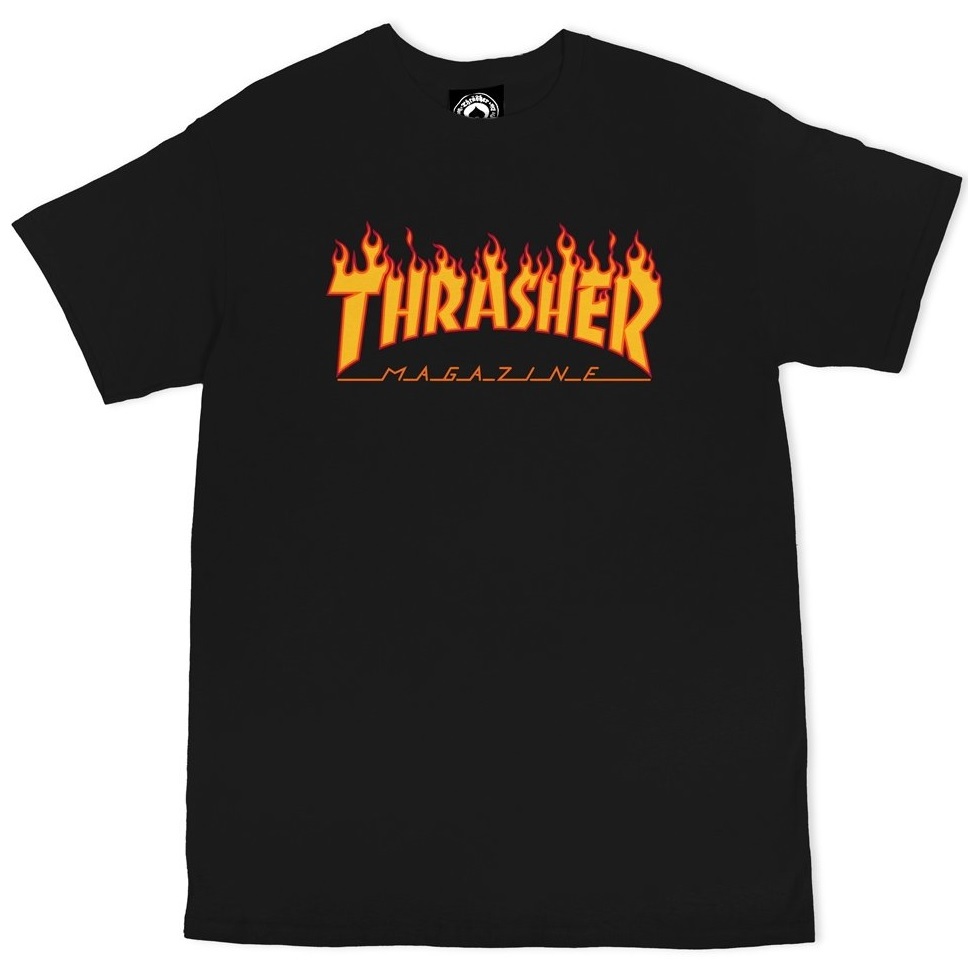 Thrasher Flame Black T-Shirt [Size: M]