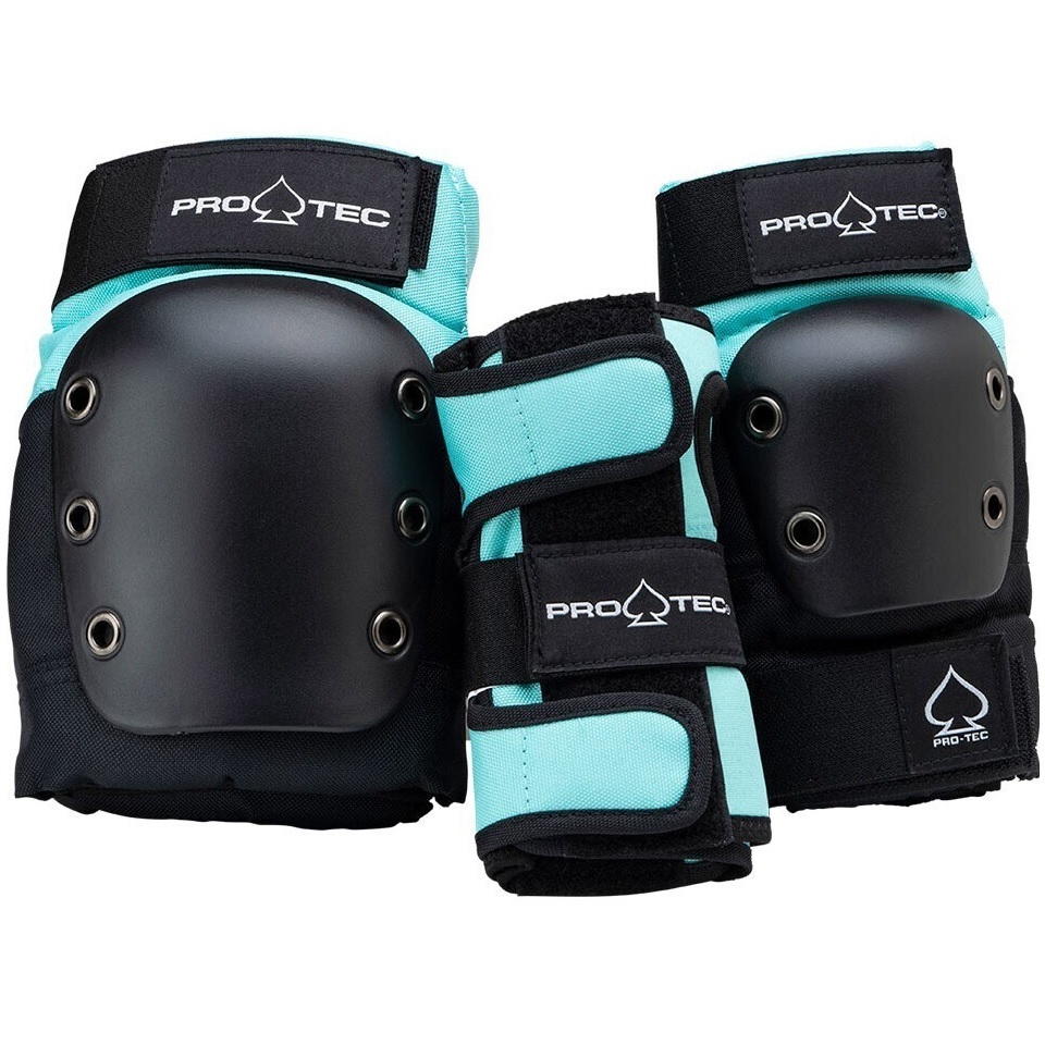 Protec Knee Elbow Wrist Street 3 Pack Sky Brown Youth Protective Pad Set [Size: Youth S]