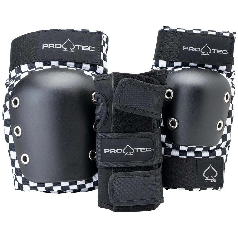 Protec Knee Elbow Wrist Street 3 Pack Checker Youth Protective Pad Set [Size: Youth M]