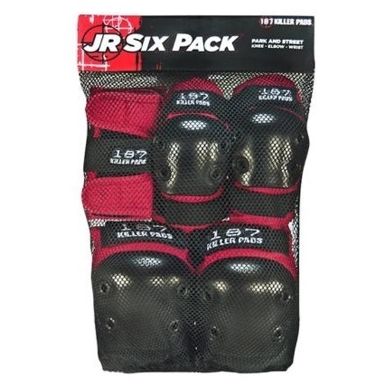 187 Six Pack Junior Pad Set Red [Size: JR]