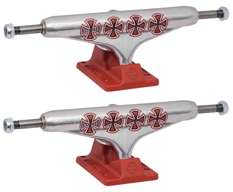 Independent Skateboard Trucks Hollow Lopez Silver Red Set Of 2 Trucks [Size: 129]