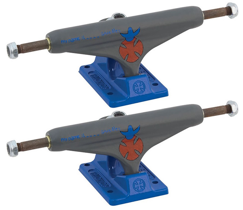 Independent Skateboard Trucks Gonzales Grey Blue Set Of 2 Trucks [Size: 139]