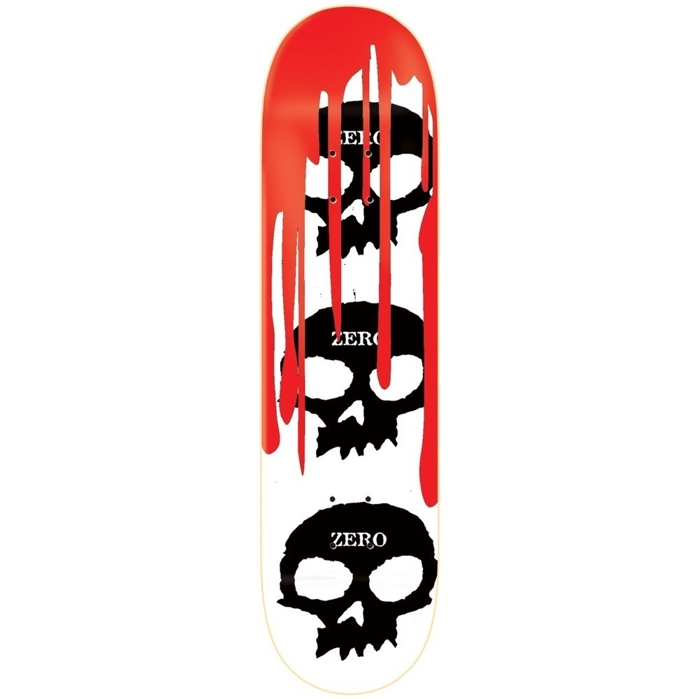 Zero 3 Skull Blood R7 White Black Red 7.875 Skateboard Deck