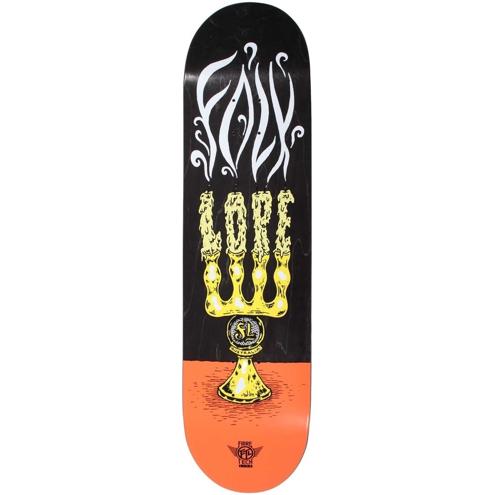 Folklore Fibretech Lite Candle Orange 7.75 Skateboard Deck