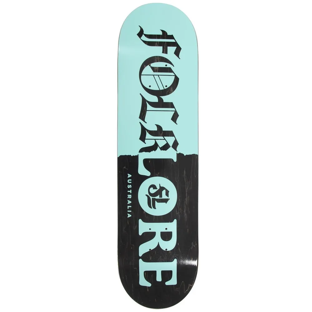 Folklore Warm Press Tear Split Blue 8.75 Skateboard Deck