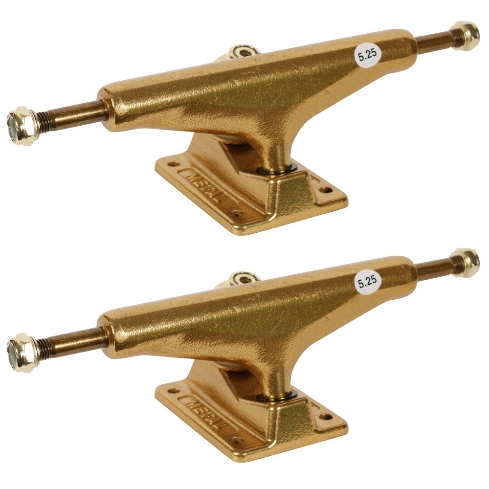 Metal Hollow Kingpin Anodized Gold Set Of 2 Skateboard Trucks [Size: Metal 5.0]