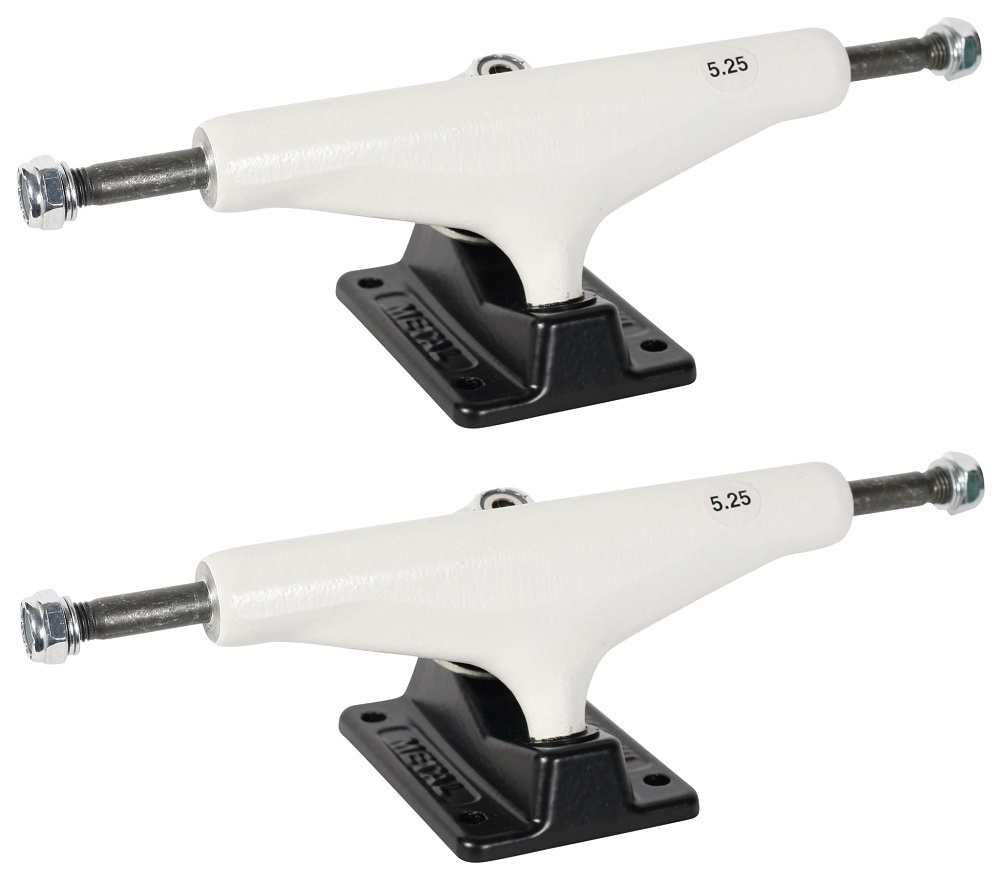 Metal Skateboard Trucks Hollow Kingpin White Black Set Of 2