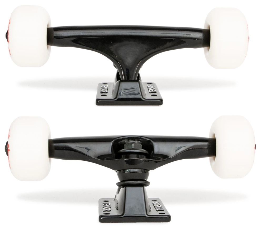 Tensor Almost Black White Wheel Combo Set Of 2 Skateboard Trucks [Size: Tensor 5.25]