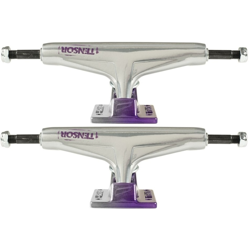 Tensor Aluminum Stencil Mirror Raw Purple Fade Set Of 2 Skateboard Trucks [Size: Tensor 5.25]