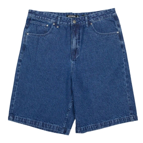 Afends Lil C Hemp Denim Authentic Blue Baggy Shorts [Size: 32]