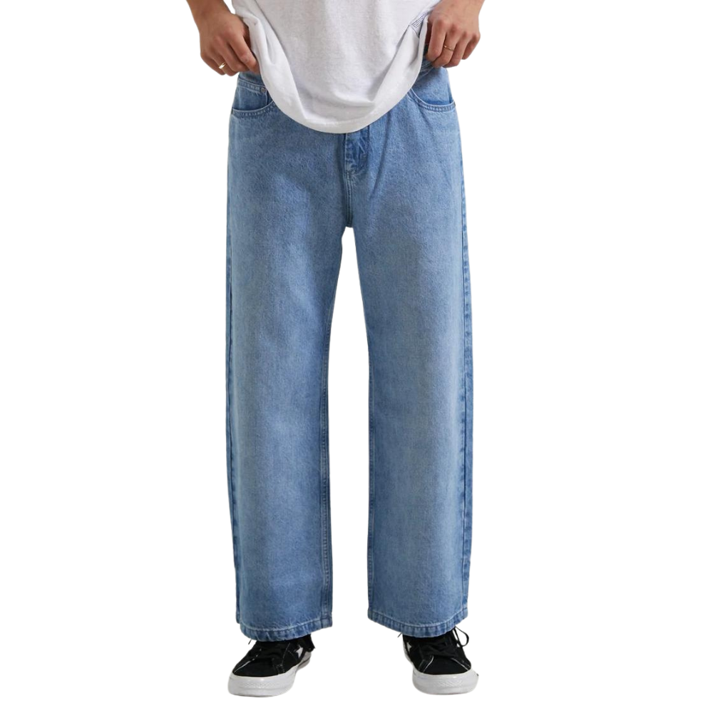 Afends Pants Pablo Hemp Denim Baggy Worn Blue [Size: 34]