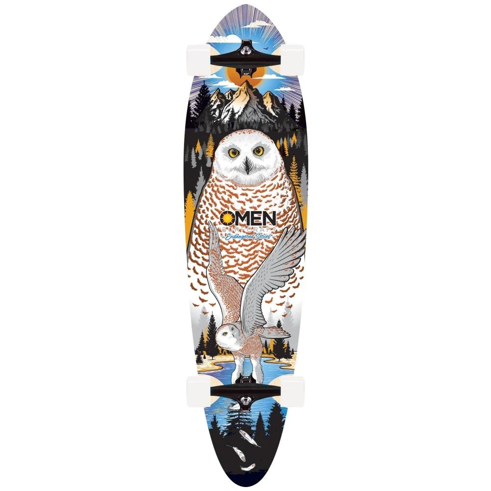 Omen Endangered Snowy Owl 38 Longboard Skateboard