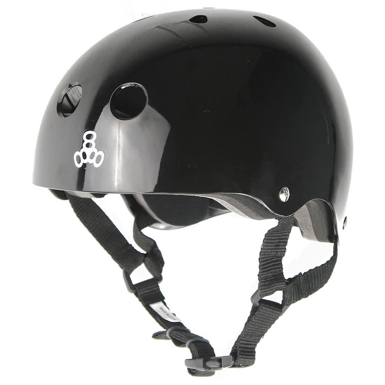Triple 8 Brainsaver Sweatsaver Black Gloss Helmet [Size: M]