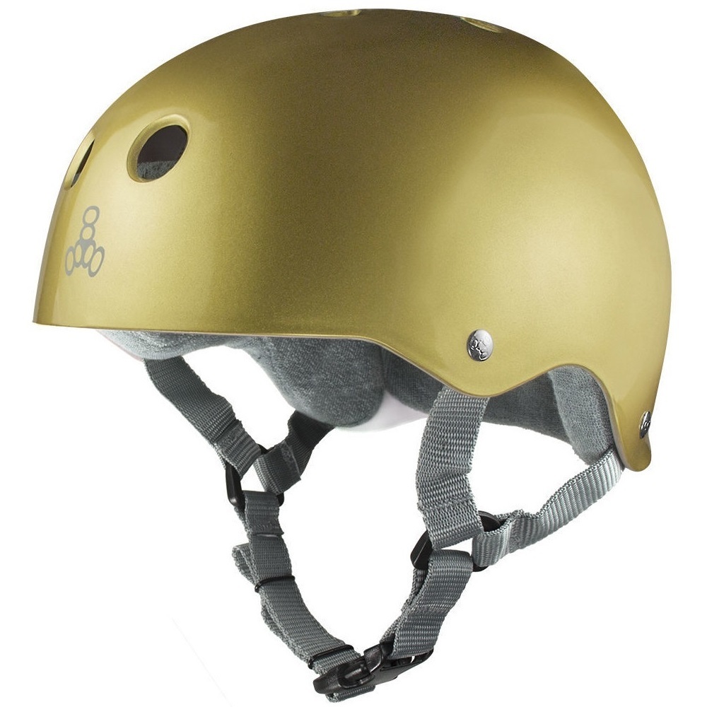 Triple 8 Brainsaver Sweatsaver Helmet Gold Metallic [Size: XS]