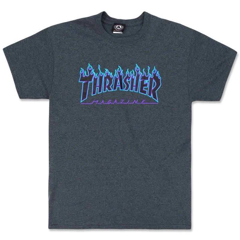 Thrasher Flame Dark Heather Grey T-Shirt [Size: S]