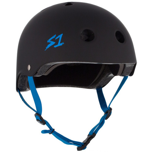 S1 S-One Lifer Certified Cyan Strap Black Matte Helmet [Size: XS]