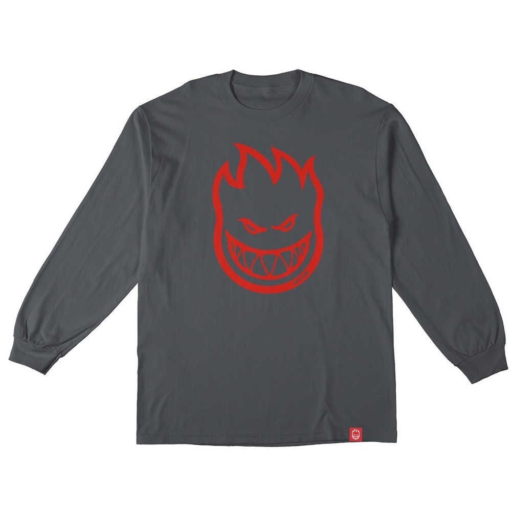 Spitfire Bighead Charcoal Red Youth Long Sleeve Shirt [Size: L]