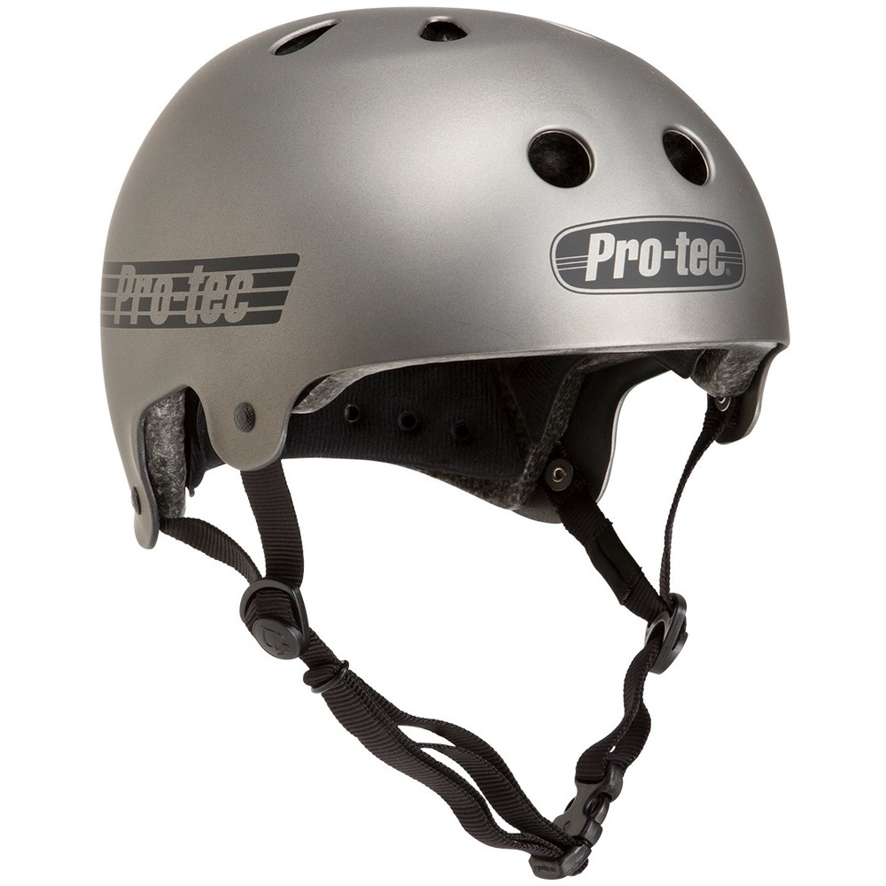 Protec Old School Certified Metallic Gunmetal Helmet [Size: XS]