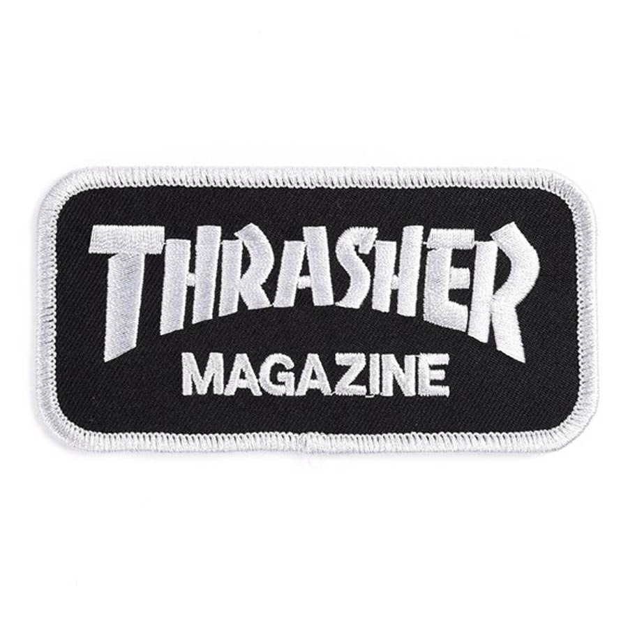 Thrasher Logo Black Silver Patch