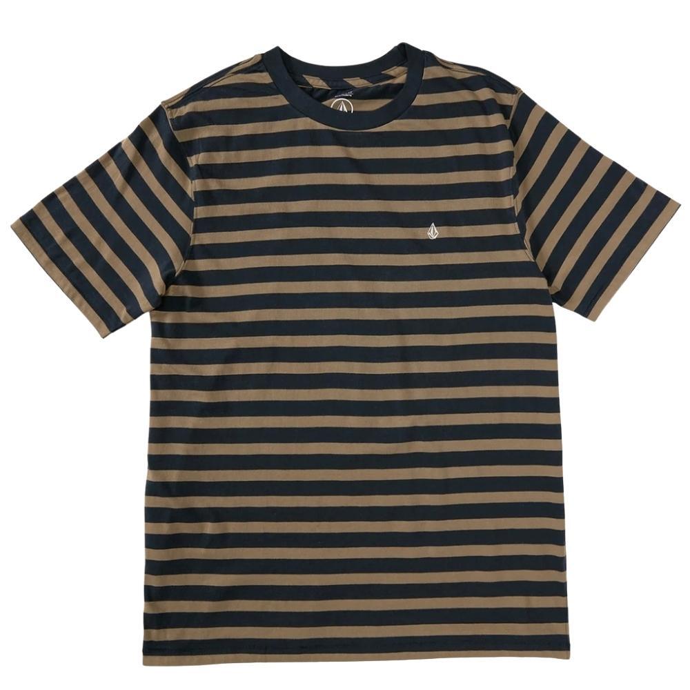 Volcom Halfax Stripe Crew Navy Youth T-Shirt [Size: 10]