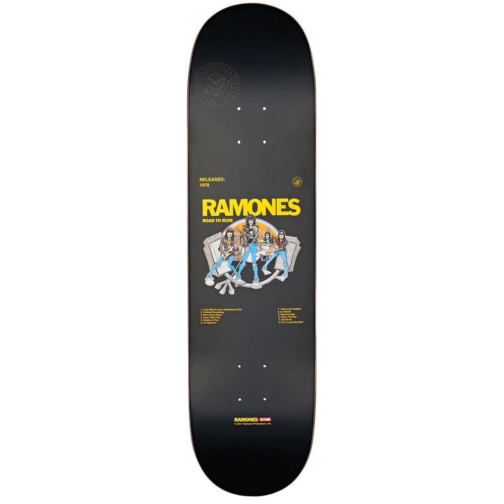Globe X Ramones G2 Road To Ruin 8.25 Skateboard Deck