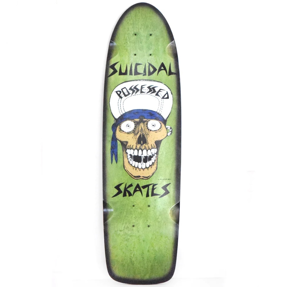 Dogtown Suicidal Skates Punk Skull 70s Classic Green Black Fade 8.375 Skateboard Deck