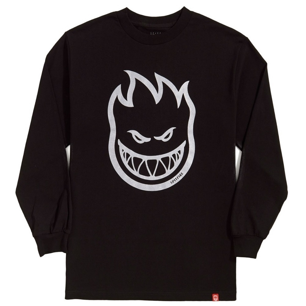 Spitfire Bighead Black Silver Youth Long Sleeve Shirt [Size: Youth S]