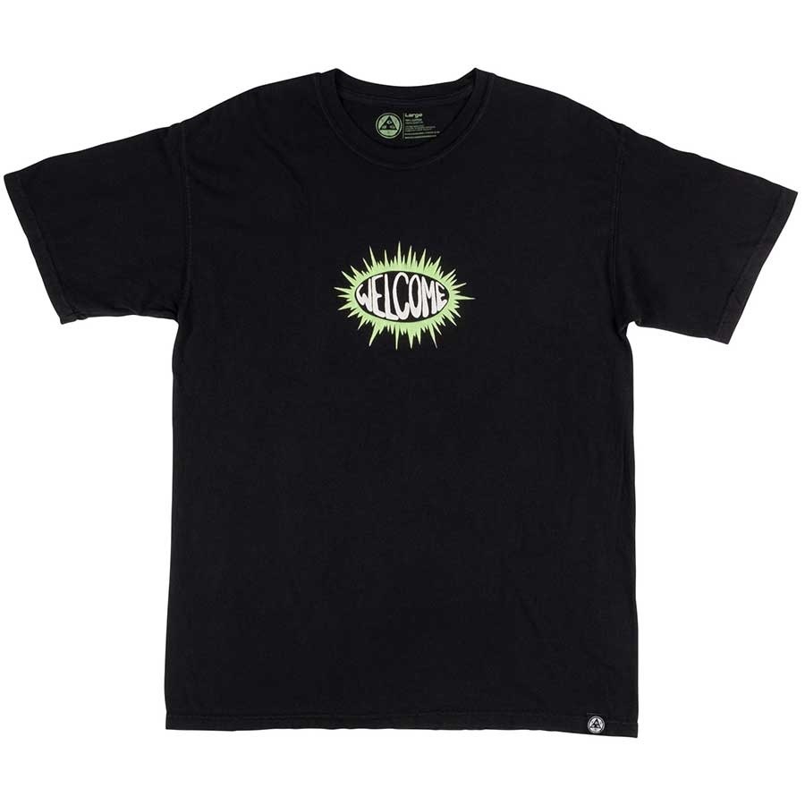 Welcome Skateboards Burst Garment Dyed T-Shirt Black [Size: M]