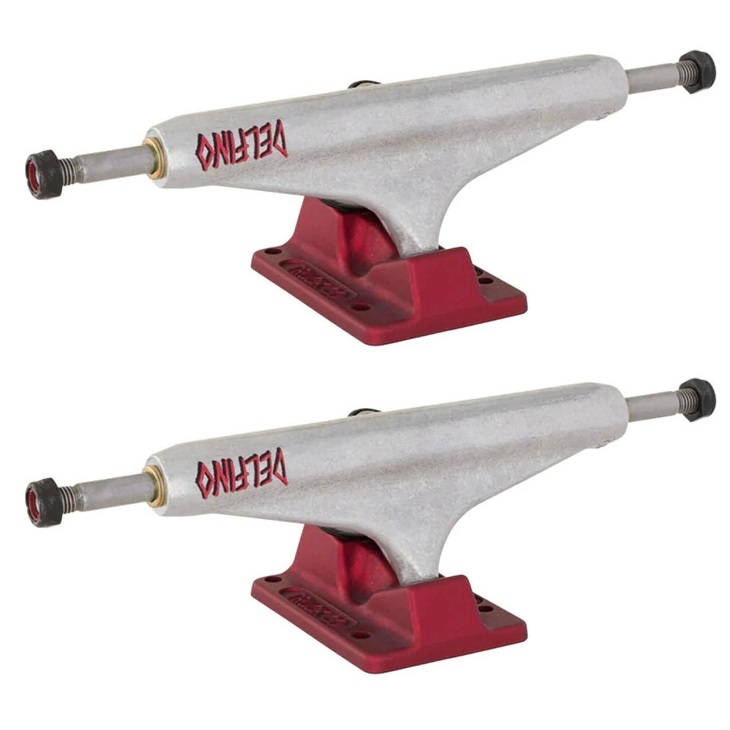 Independent Hollow Delfino Silver Red Set Of 2 Skateboard Trucks [Size: 139]