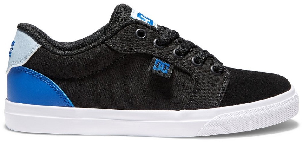 DC Anvil Black Blue Grey Youth Skate Shoes [Size: US 2]
