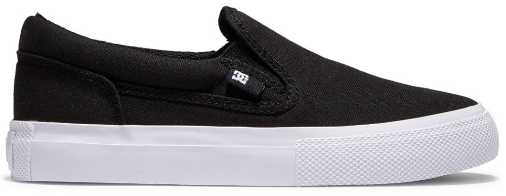 DC Manual Slip On Black White Youth Skate Shoes [Size: US 2]