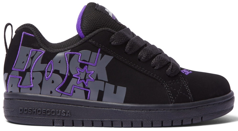 DC Sabbath Court Graffik Black Charcoal Youth Skate Shoes [Size: US 3]