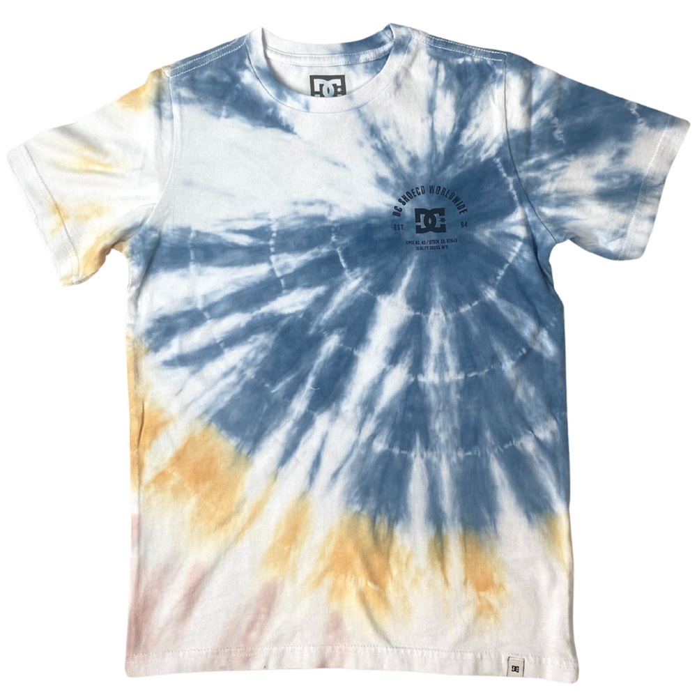 DC Fugitive Tie Dye Parisian Blue Youth T-Shirt [Size: 8]