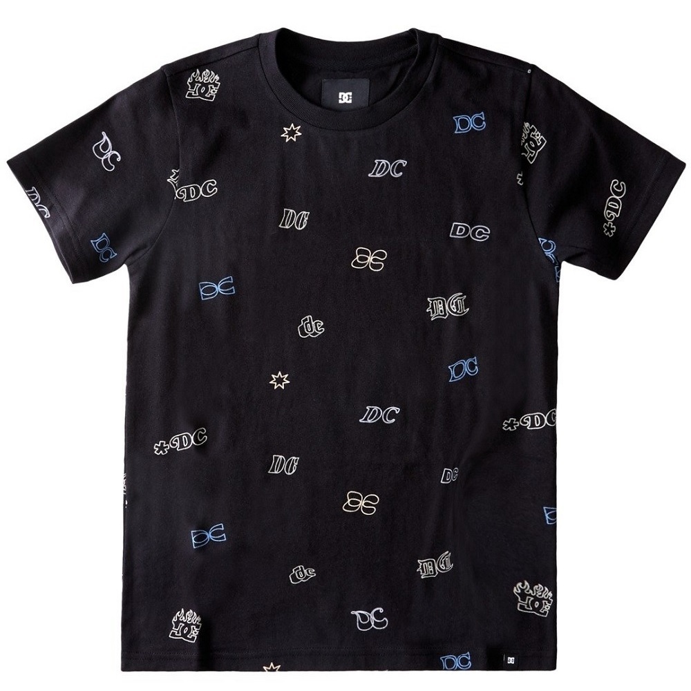 DC Wild Style Black Ditzy Multi Youth T-Shirt [Size: 10]