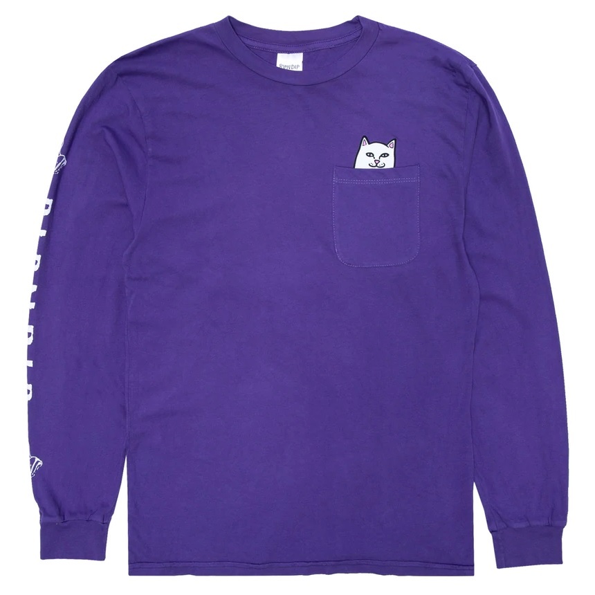 RipNDip Lord Nermal Pocket Purple Long Sleeve Shirt [Size: M]