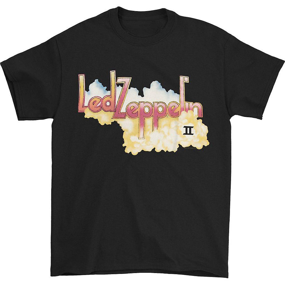 Band Shirts Led Zeppelin II Logo With Clouds Black T-Shirt [Size: M]