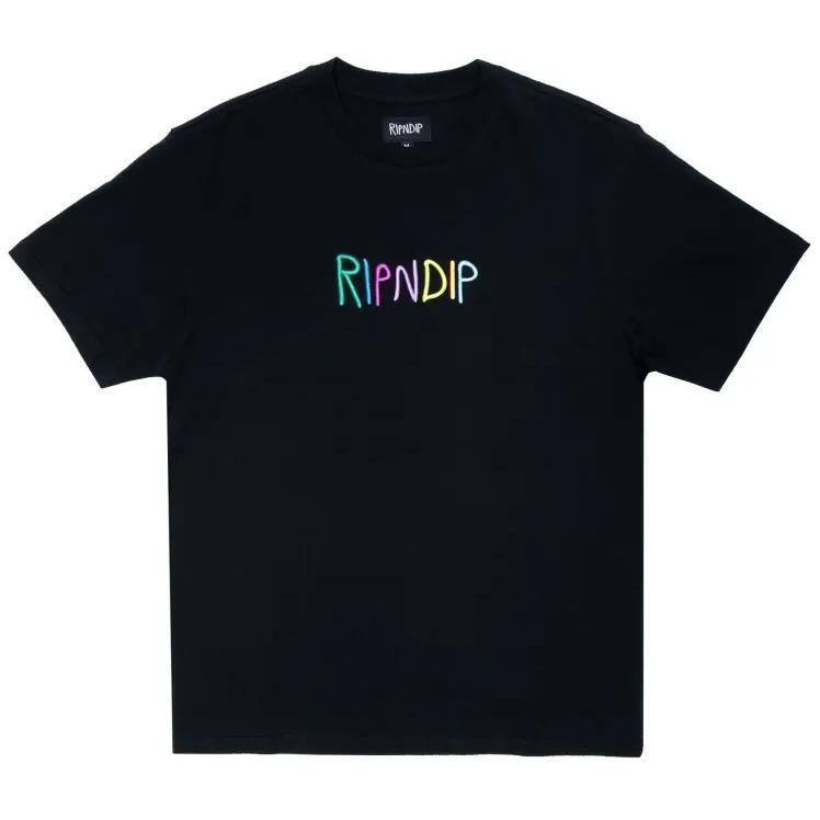 RipNDip Embroidered Logo Black T-Shirt [Size: L]