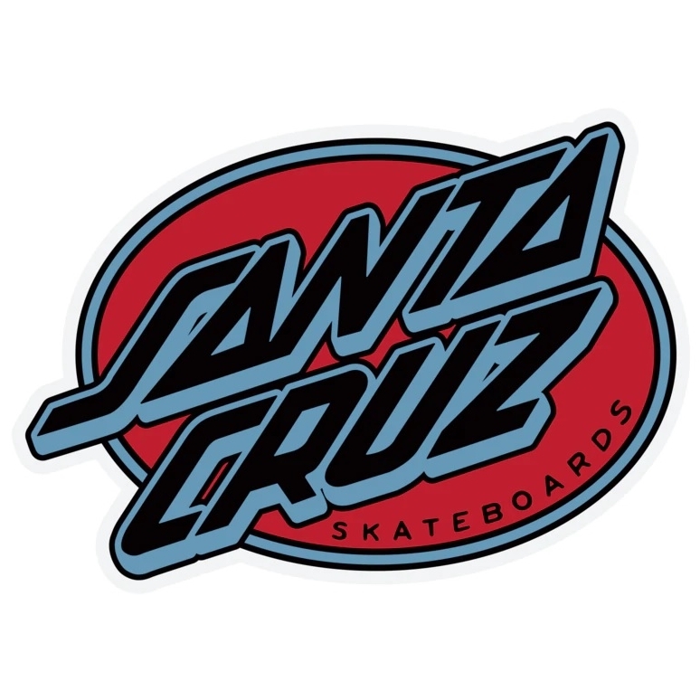 Santa Cruz Lined Oval Red 5" Sticker