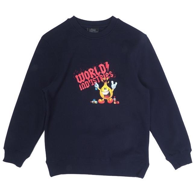 World Industries Flameboy Tagging Navy Youth Crew Jumper [Size: 12]
