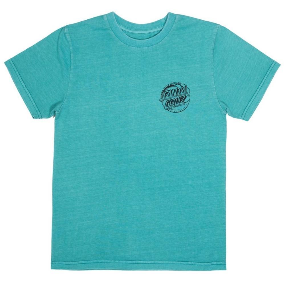 Santa Cruz Stipple Wave Dot Turquoise Youth T-Shirt [Size: 8]