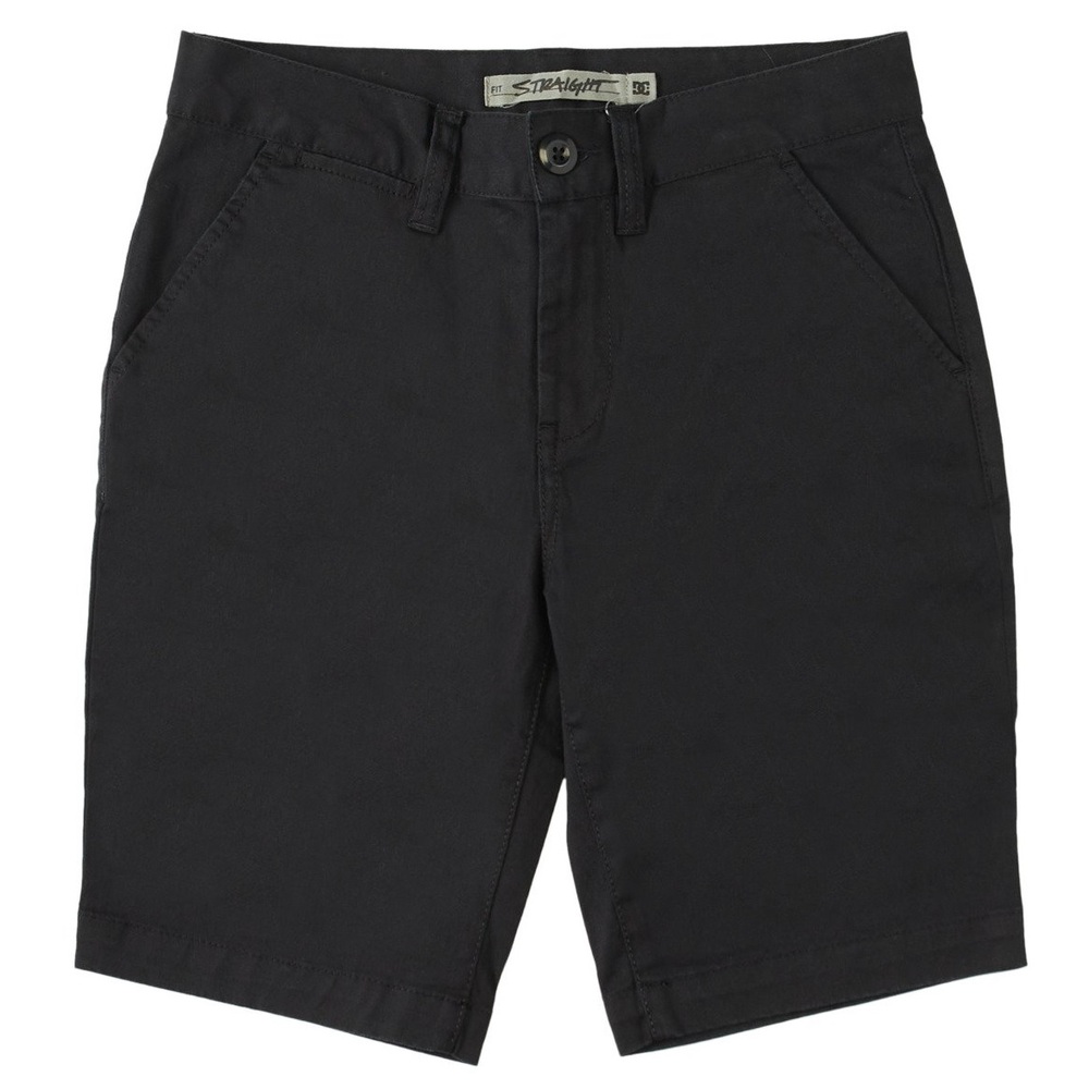 DC Worker Straight Black Youth Chino Shorts [Size: 10]