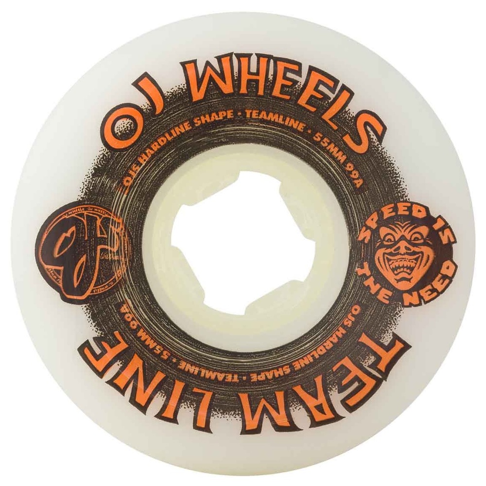 OJ Team Line Original Hardline White Black Orange 55mm Skateboard Wheels