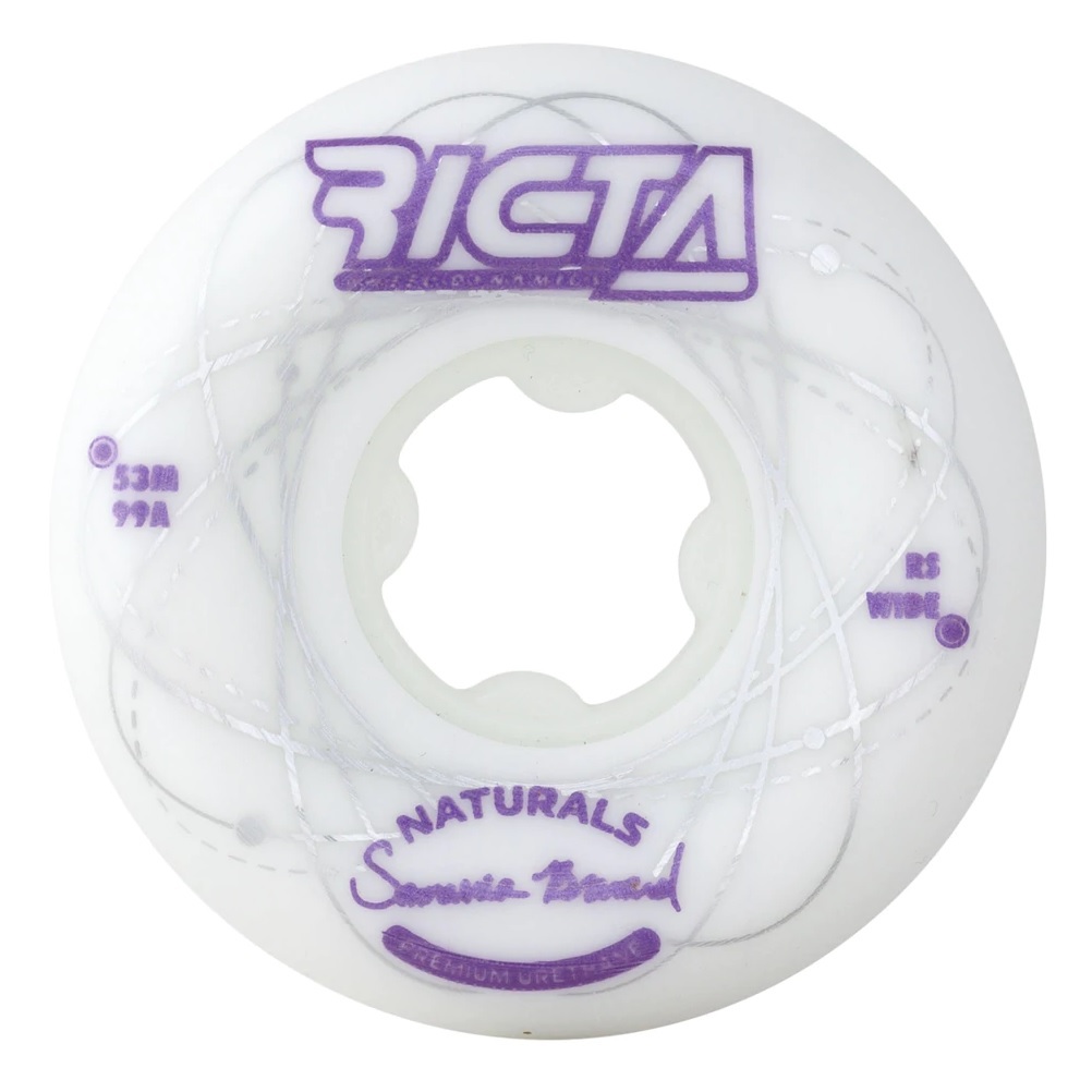 Ricta Brevard Orbital Naturals White Purple Wide 99A 53mm Skateboard Wheels