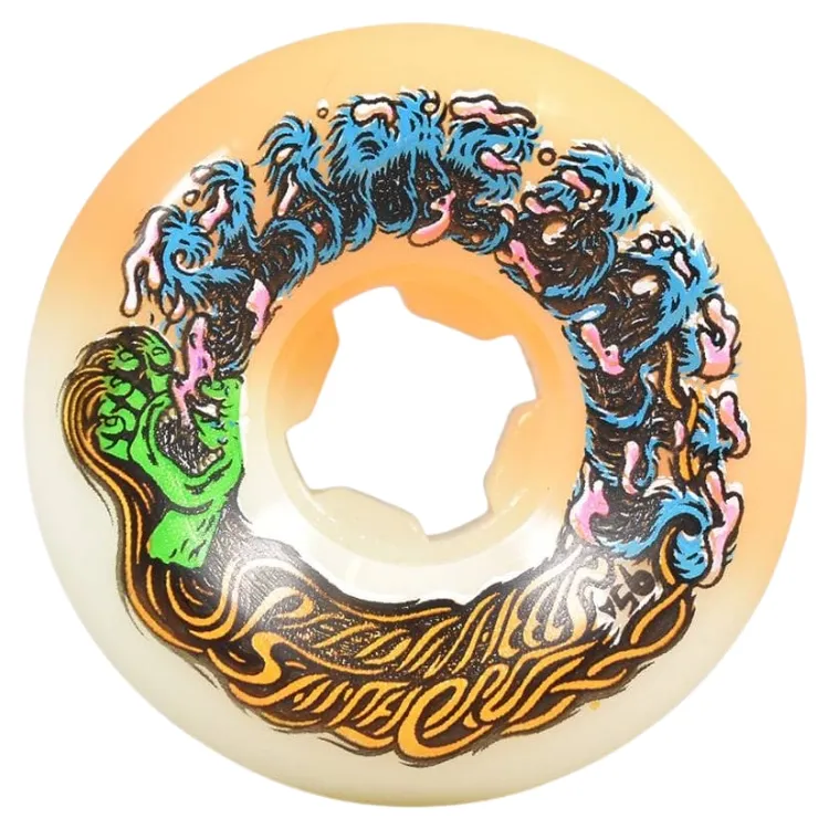 Slime Balls Hairballs 50-50 White Orange 95A 56mm Skateboard Wheels